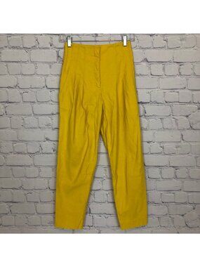 A.L.C Jackson Pleated High-Rise Linen Pant Limited Edition Size 0 Yellow